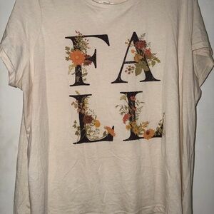 Maurices Cream Floral Graphic Tee